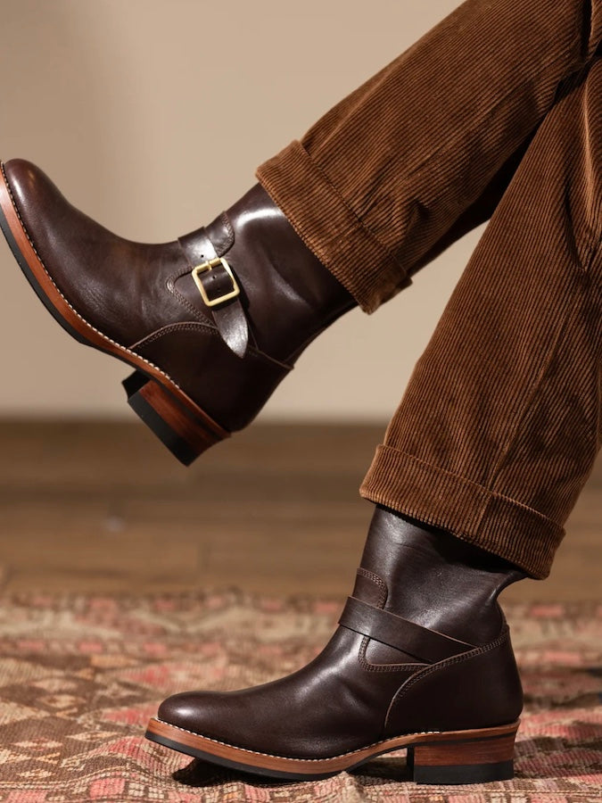 ADDICT BOOTS - AB-01H-ST HORSEHIDE ENGINEER BOOTS STANDARD - BROWN