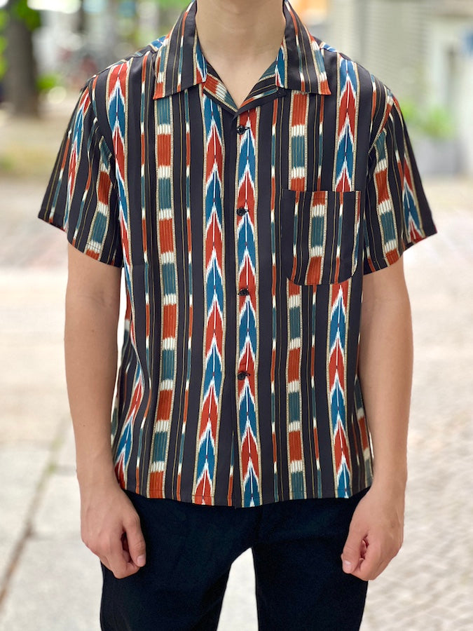 WEARMASTERS by Attractions - Lot.832 Native Print Rayon Shirt - Black