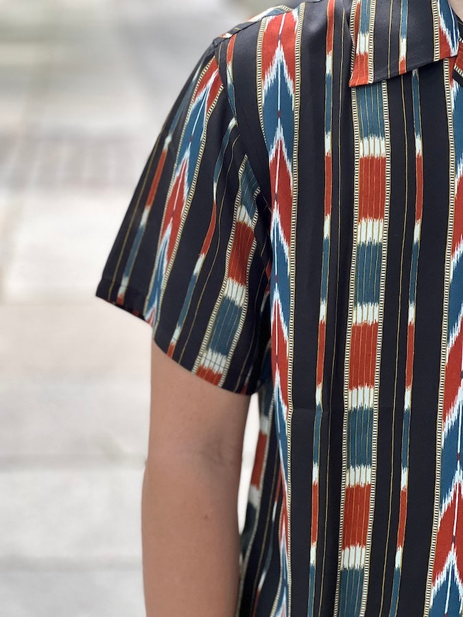 WEARMASTERS by Attractions - Lot.832 Native Print Rayon Shirt - Black