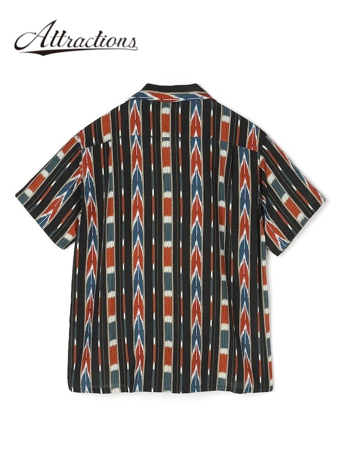 WEARMASTERS by Attractions - Lot.832 Native Print Rayon Shirt - Black