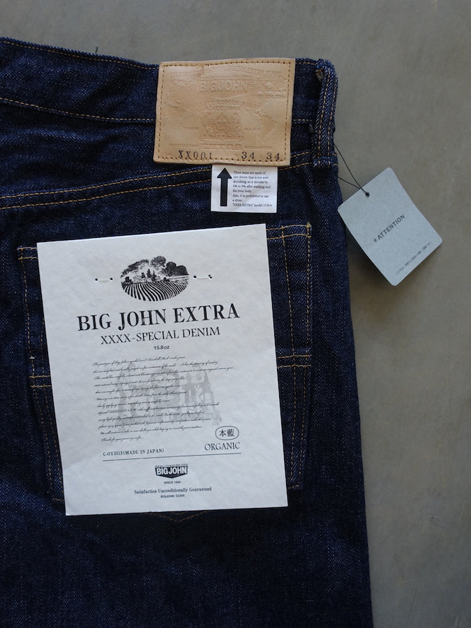 BIG JOHN XX001 (000)『XXXX-EXTRA』Model - ORGANIC COTTON FROM FIVE CONTINENTS - Regular Straight