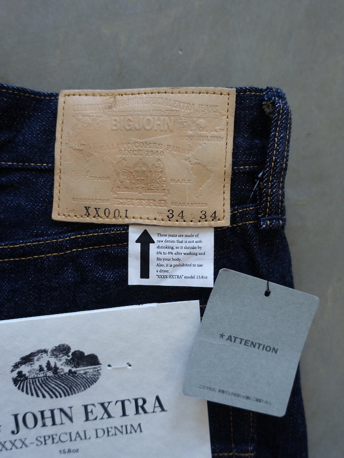 BIG JOHN XX001 (000)『XXXX-EXTRA』Model - ORGANIC COTTON FROM FIVE CONTINENTS - Regular Straight