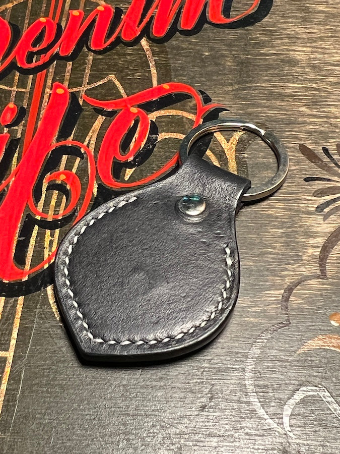 Studded Leather Key Holder - Black