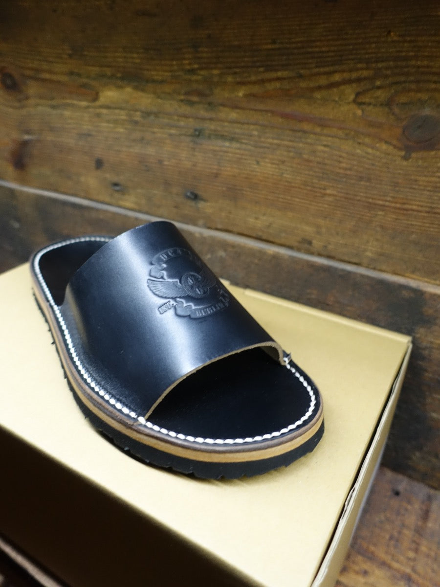 DC4 x ZERROWS - SLIDE SANDAL - Black Teacore HORWEEN CHROMEXCEL Leather