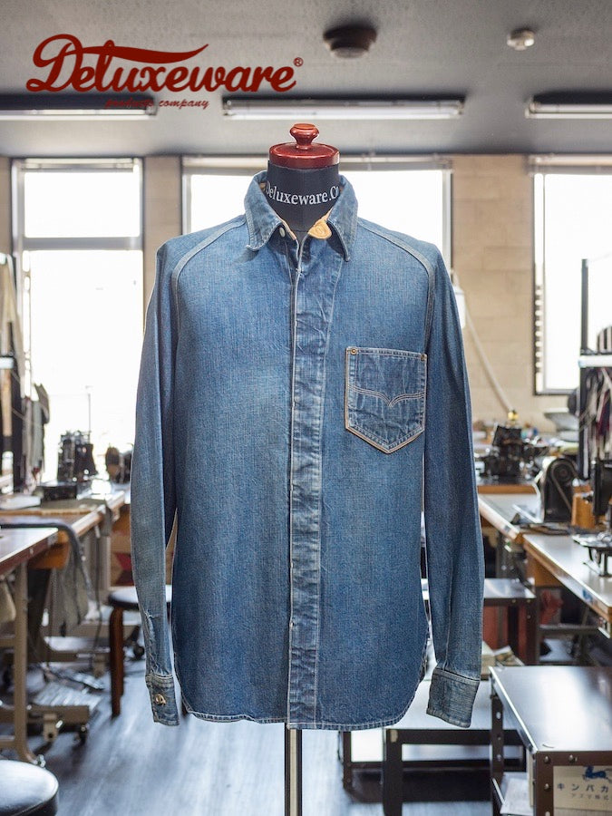 DELUXEWARE - 1940's Vintage Denim Shirt - 10.5oz Selvedge Denim - Company-owned production - 100% Memphis Cotton