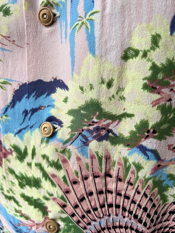 AL-17[VALLEY] - HAWAII SHIRT - 100% RAYON CREPE hand-printed