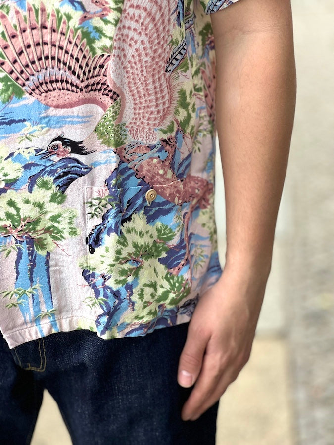AL-17[VALLEY] - HAWAII SHIRT - 100% RAYON CREPE hand-printed