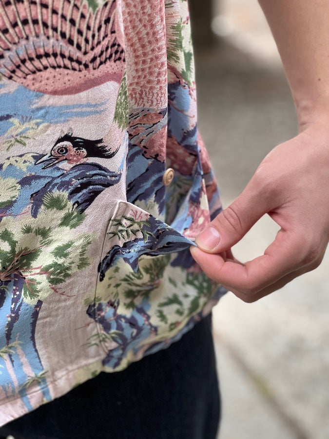 AL-17[VALLEY] - HAWAII SHIRT - 100% RAYON CREPE hand-printed