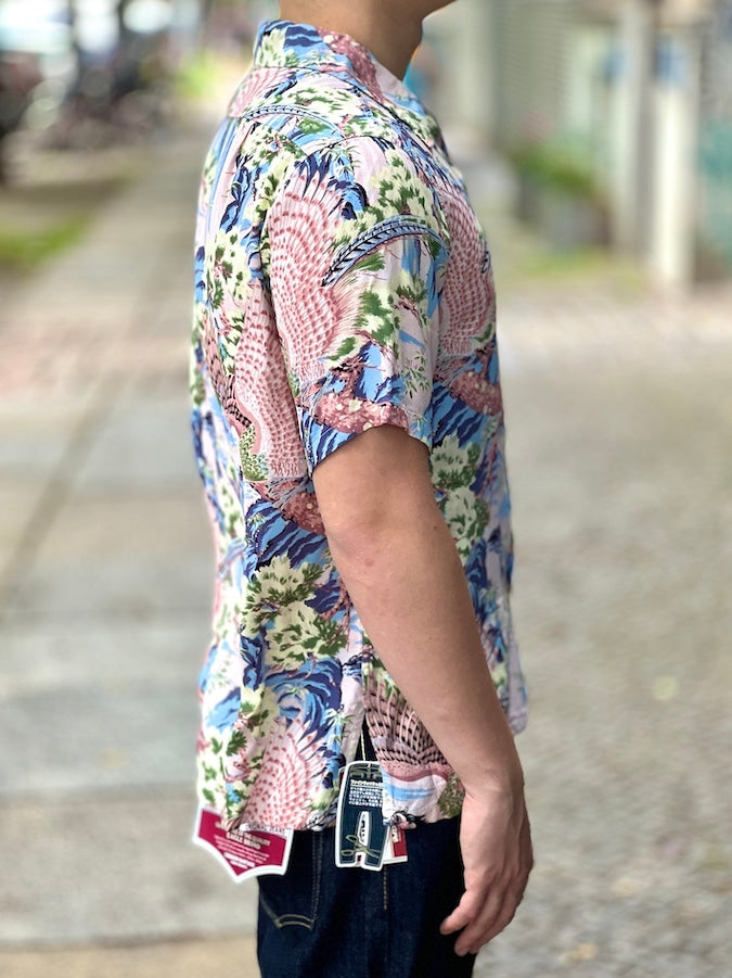 AL-17[VALLEY] - HAWAII SHIRT - 100% RAYON CREPE hand-printed