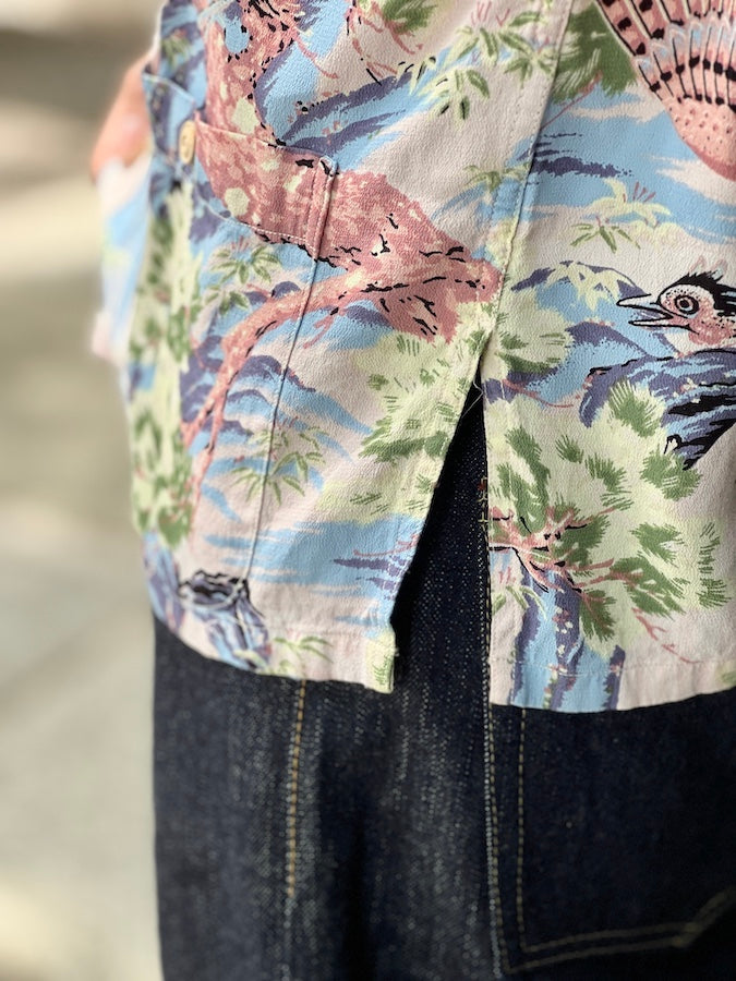AL-17[VALLEY] - HAWAII SHIRT - 100% RAYON CREPE hand-printed