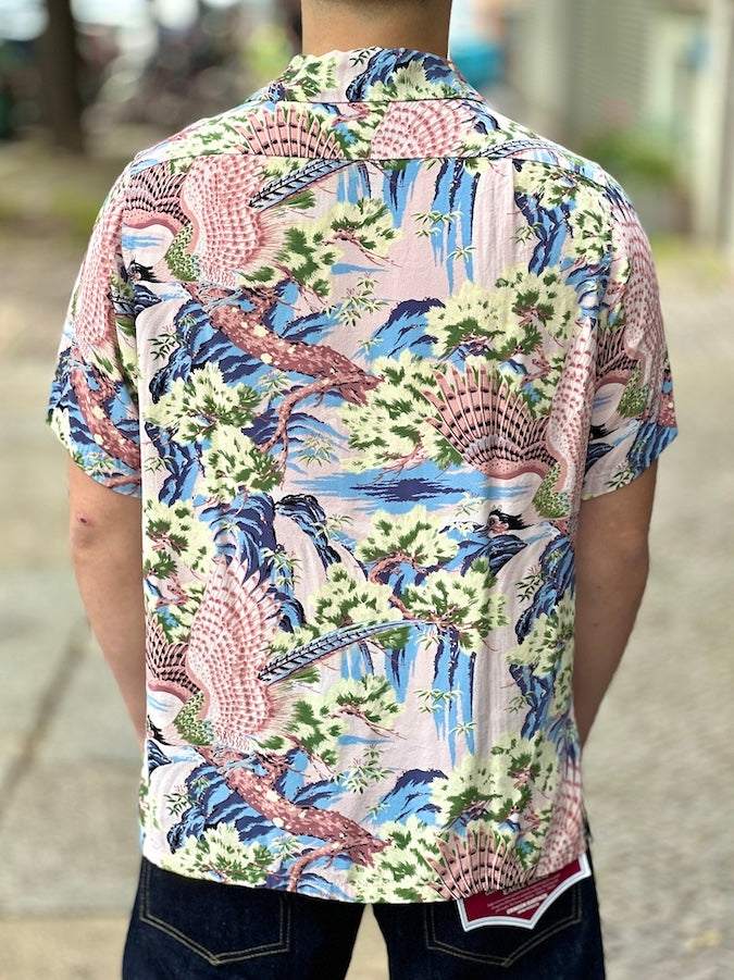 AL-17[VALLEY] - HAWAII SHIRT - 100% RAYON CREPE hand-printed