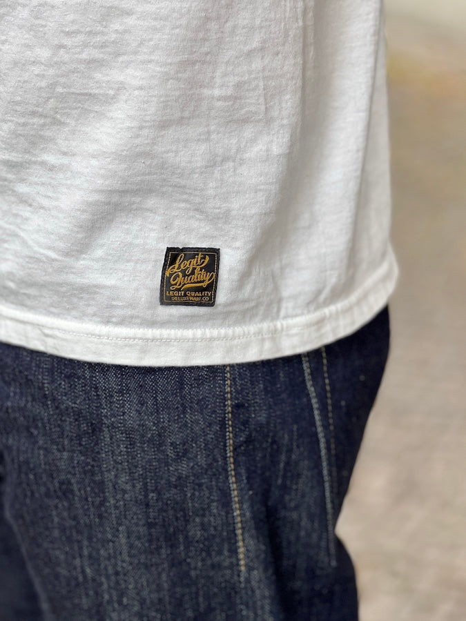 DELUXEWARE - MT Series - 7.5oz Lightweight Loopwheeled T-Shirt - WHITE - The fabric is produced in Wakayama - Sewn on vintage UNION SPECIAL 52800 machines