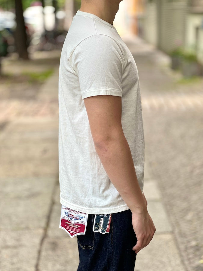 DELUXEWARE - MT Series - 7.5oz Lightweight Loopwheeled T-Shirt - WHITE - The fabric is produced in Wakayama - Sewn on vintage UNION SPECIAL 52800 machines