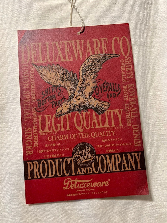 DELUXEWARE - MT Series - 7.5oz Lightweight Loopwheeled T-Shirt - WHITE - The fabric is produced in Wakayama - Sewn on vintage UNION SPECIAL 52800 machines