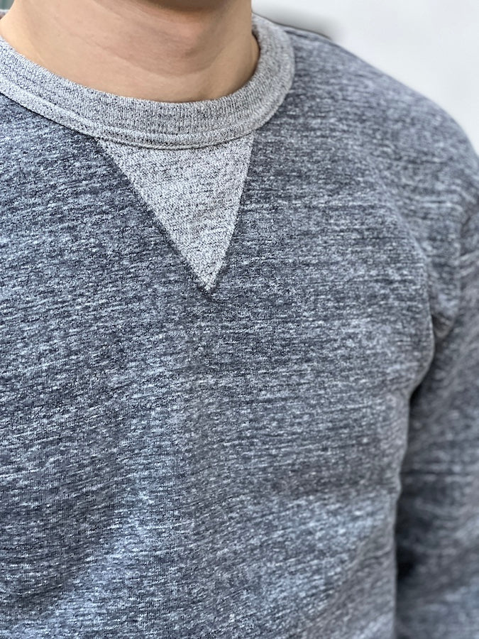 DELUXEWARE - Loopwheeled Sweatshirt - S100-00 [BLACK MIX] - The fabric is produced in Wakayama and sewn on vintage UNION SPECIAL-Flat Seamer machines - PAT B