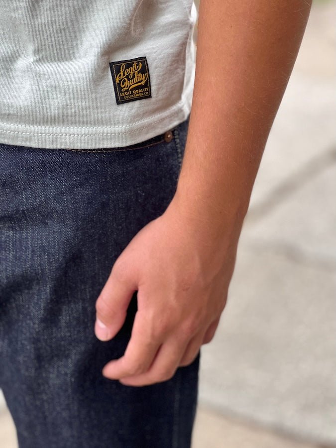 DELUXEWARE - OCTS-00 [OPEN COLLAR T-SHIRT] - 12.5oz Heavyweight Loopwheeled Polo Shirt - WASHED GREEN - The fabric is produced in Wakayama - Sewn on vintage UNION SPECIAL 52800 machines