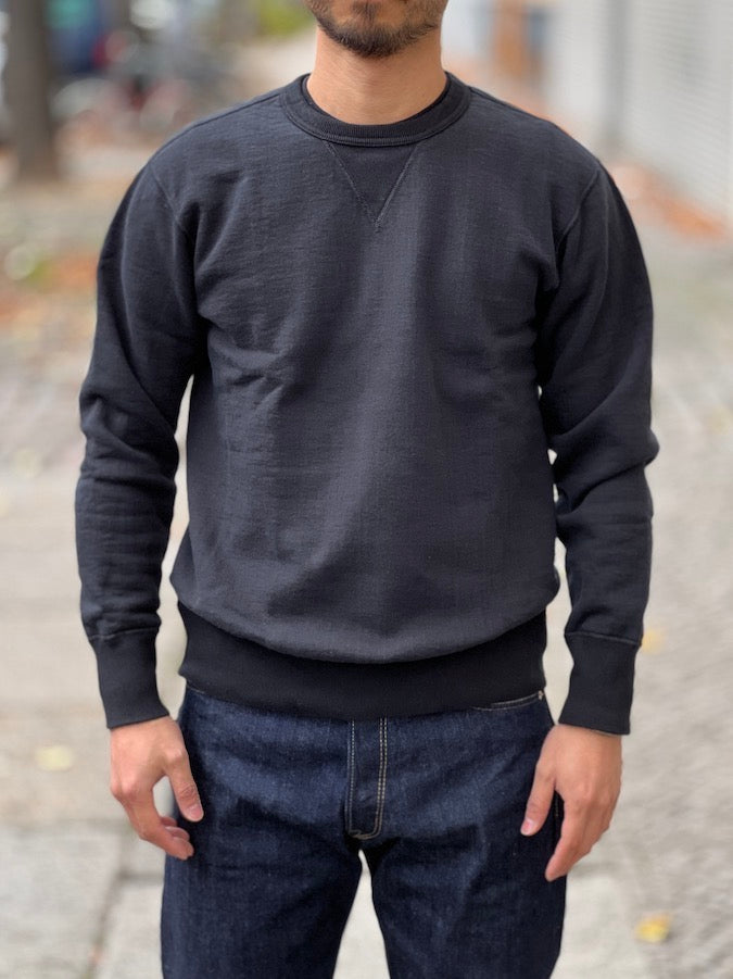 Loopwheeled Sweatshirt - Black - S101-00  [FLAT.SEAM PLAIN]