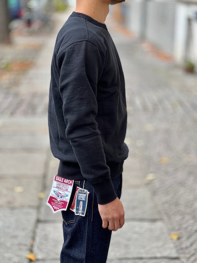 Loopwheeled Sweatshirt - Black - S101-00  [FLAT.SEAM PLAIN]