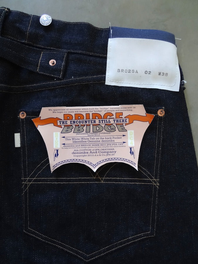 Denim Bridge - BR02 SA 02 - 14oz Selvedge Denim - S ANTIQUE - Cinch Back & Suspender Buttons - "Custom Model for DC4"