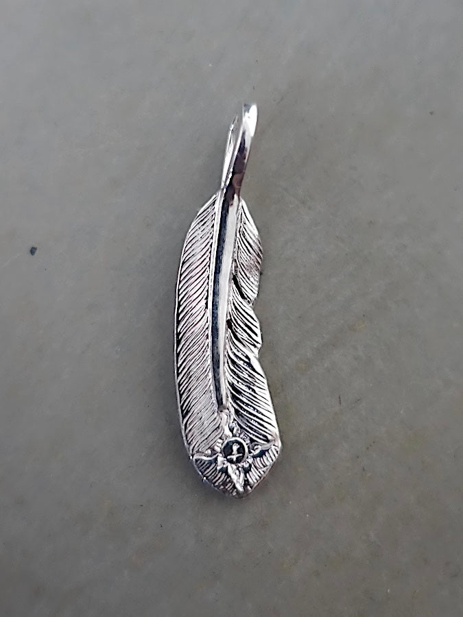 P-004L - Feather Pendant - Small - Left
