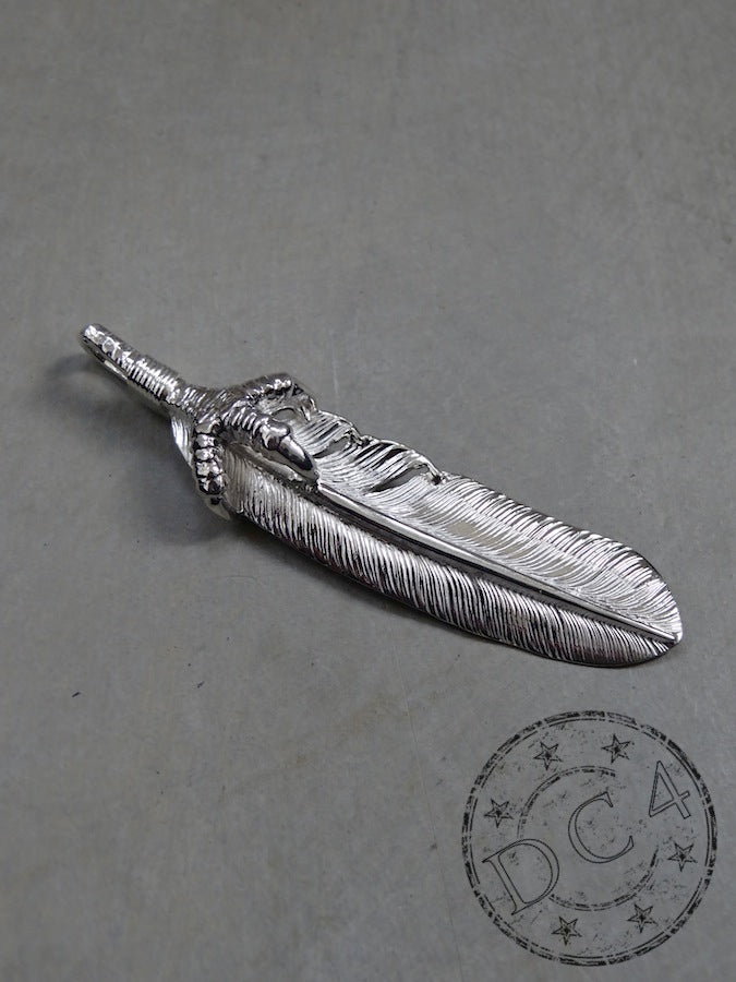 P-567R - Feather Pendant with Eagle Grab - Large - Right