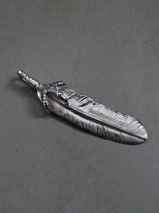 P-567R - Feather Pendant with Eagle Grab - Large - Right