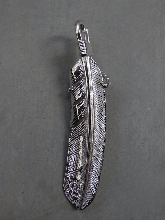 P-567R - Feather Pendant with Eagle Grab - Large - Right