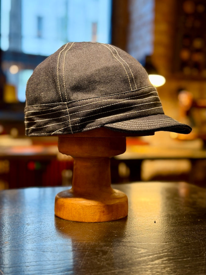 "Guthrie" 1920s Style Work Cap - 10oz Indigo Denim