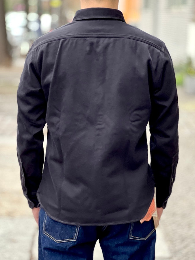 "Gemsa" WORK SHIRT - UNION SPECIAL OVERALLS - 1930s STYLE WORK SHIRT - Jet Black