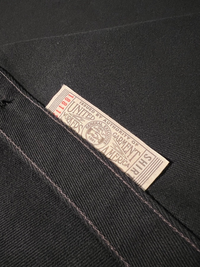 "Gemsa" WORK SHIRT - UNION SPECIAL OVERALLS - 1930s STYLE WORK SHIRT - Jet Black