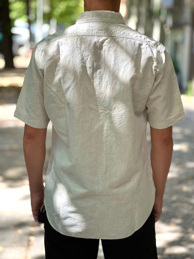 "Big Bertha" SHIRT - UNION SPECIAL OVERALLS  "Vintage Style 5.5oz Cotton/Linen Chambray" - Raw White
