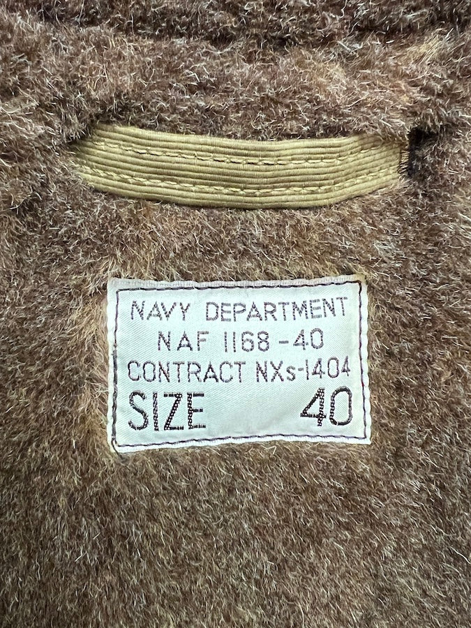 1940'S MILITARY CLOTHING  "NAVY DEPARTMENT" ZIP DECK JACKET TYPE N-1 - Khaki Beige