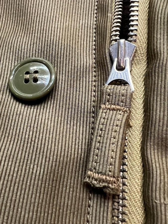 1940'S MILITARY CLOTHING  "NAVY DEPARTMENT" ZIP DECK JACKET TYPE N-1 - Khaki Beige