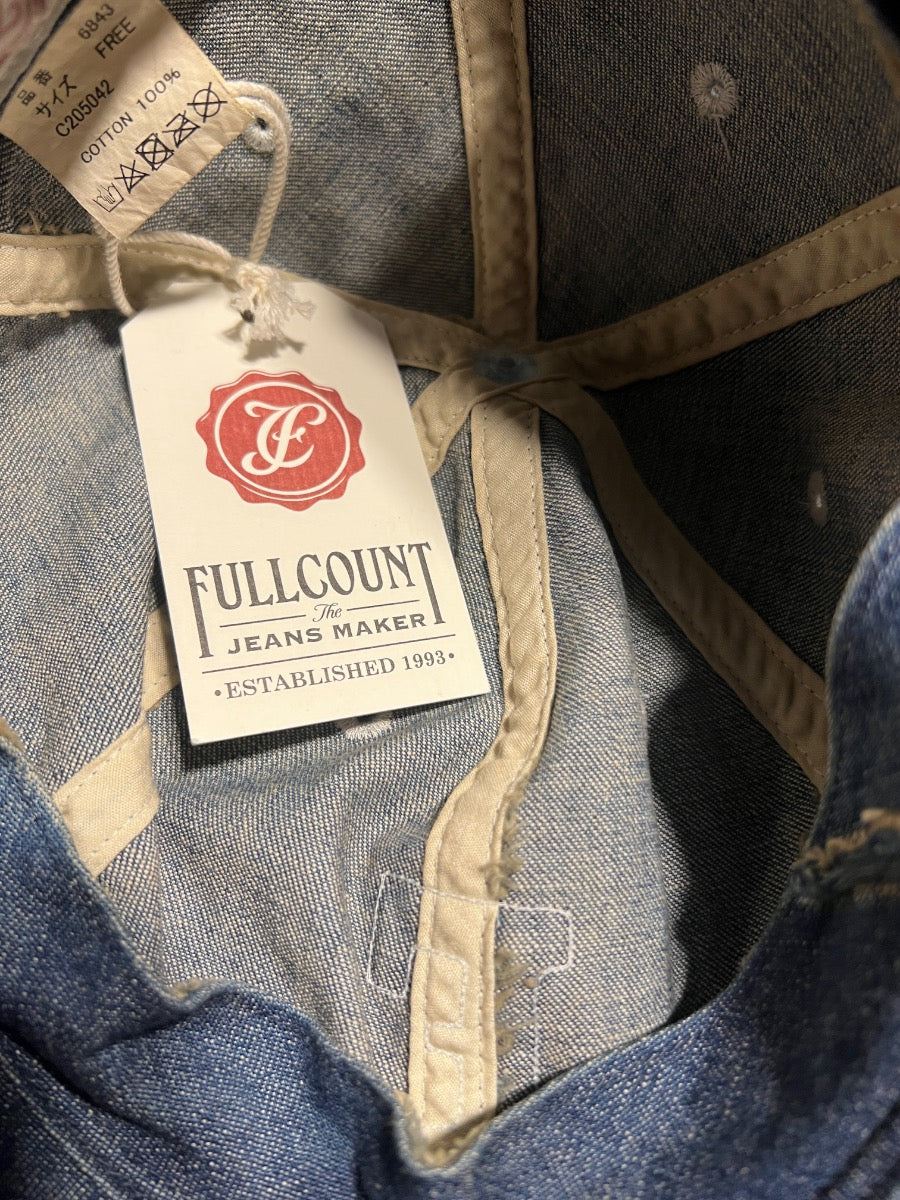 6843HW - " F " Vintage Wash - 6 Panel Denim 1950's Baseball Cap