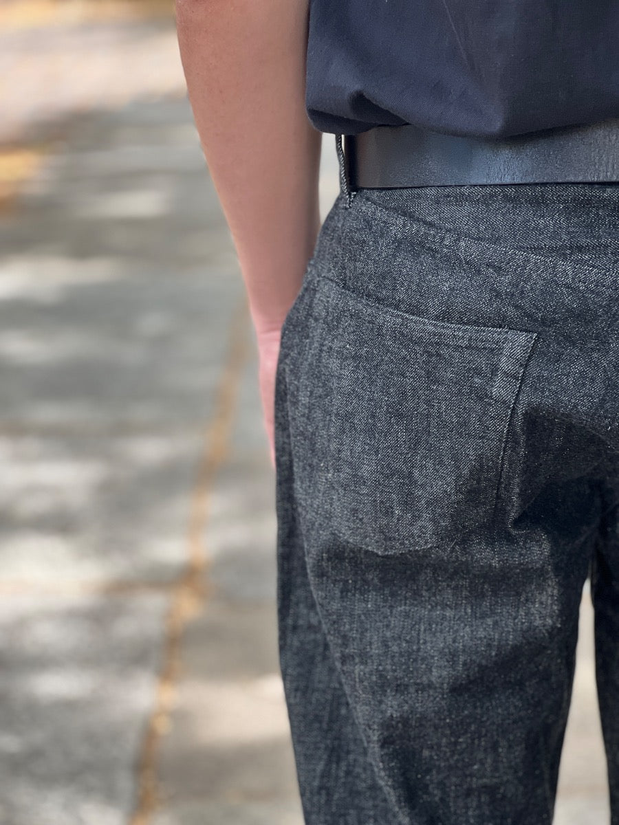 0105BK Black Wide Cut - 13.7oz Selvedge Denim - One Washed