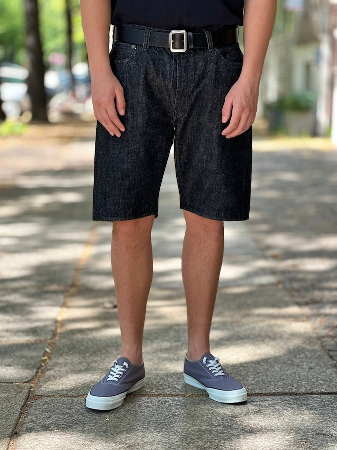1904BK - 5 Pocket Denim Shorts - 13.7oz " Black " Selvedge Denim