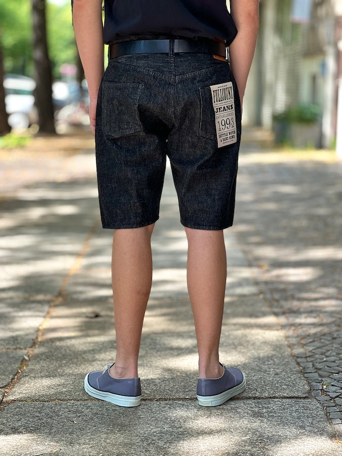 1904BK - 5 Pocket Denim Shorts - 13.7oz " Black " Selvedge Denim