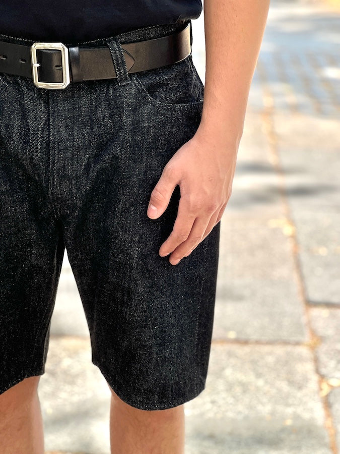 1904BK - 5 Pocket Denim Shorts - 13.7oz " Black " Selvedge Denim