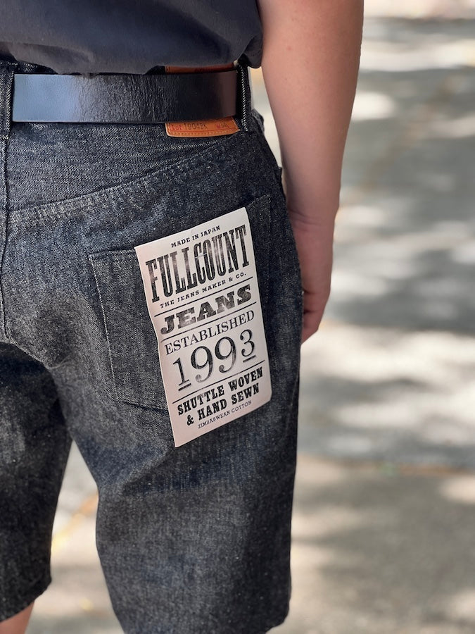 1904BK - 5 Pocket Denim Shorts - 13.7oz " Black " Selvedge Denim