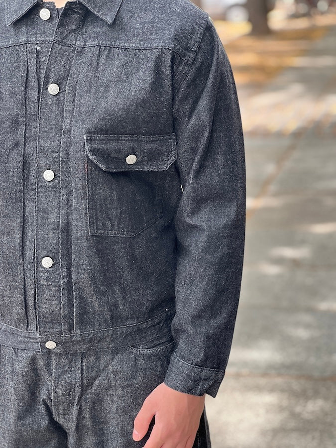 2107BK - Type I Black Denim Jacket - 13.7oz Selvedge Denim - One Washed