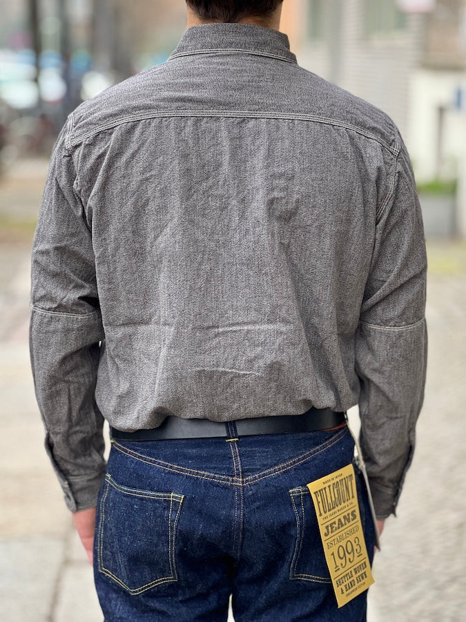 4090-2 - 30s Triple Stitch Covert Chambray Shirt - Covert Gray