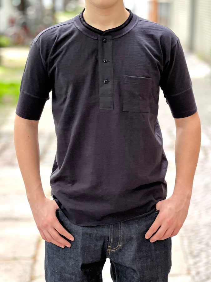 ROYAL CLASS - R-04 HENRY Loopwheeled Pocket  T-Shirt - Black