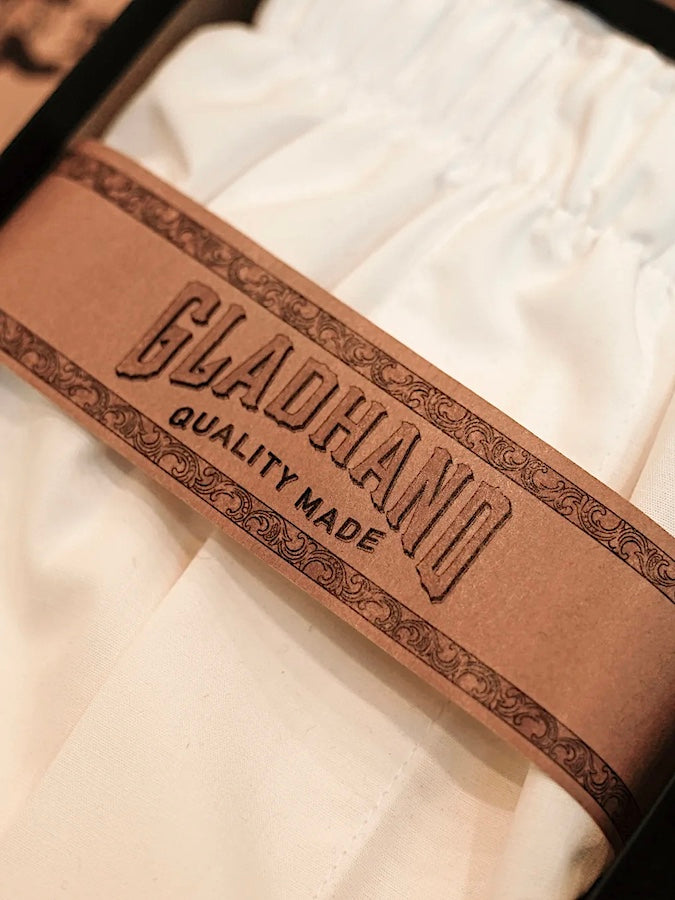 GLAD HAND & Co. - STANDARD BOXER SHORTS - 100% U.S.A. Cotton - White