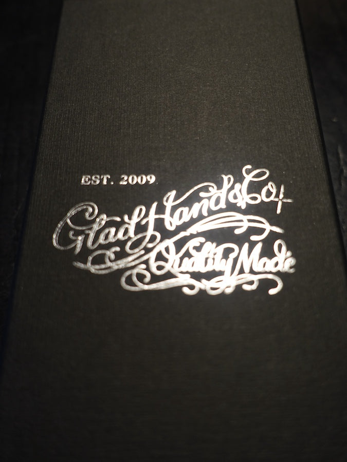 GLAD HAND & Co. - Suspender with embossed leather patch and loops  - Navy