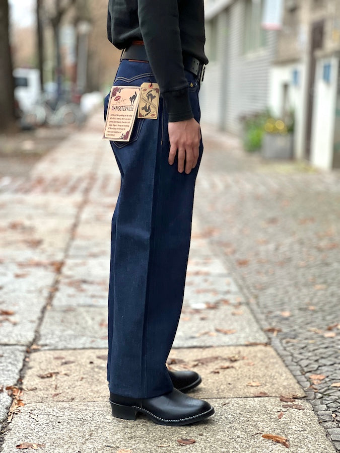 GANGSTERVILLE by Glad Hand & Co. - THUG WIDE DENIM - 12oz Selvedge Den
