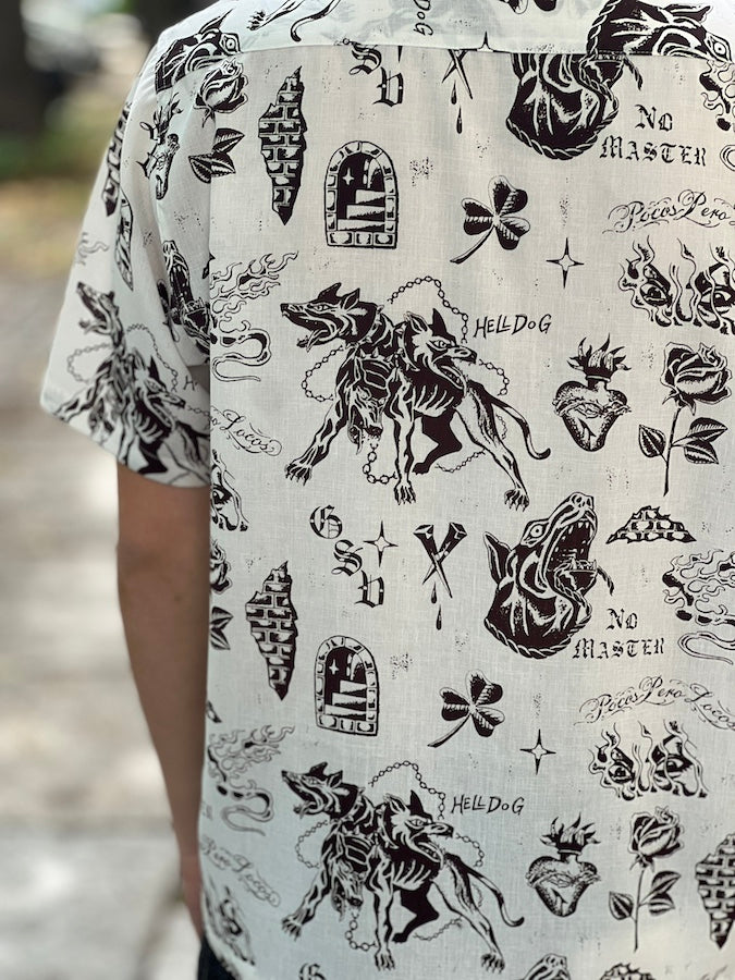 GANGSTERVILLE by Glad Hand & Co. - NO MASTER - Short Sleeve Shirt - White