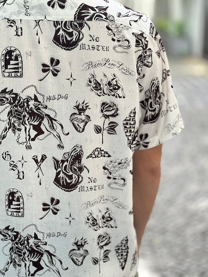 GANGSTERVILLE by Glad Hand & Co. - NO MASTER - Short Sleeve Shirt - White