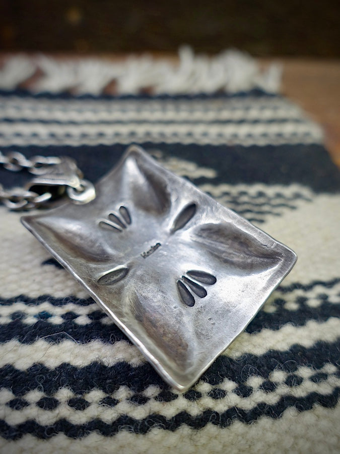 HOZHO - Ketoh T 1 - Plant - Silver Pendant with large Natural Fox Turquoise