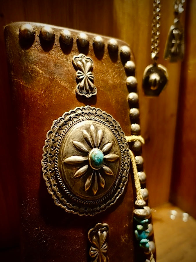 HOZHO - Concho - Leather Wallet - Turquoise