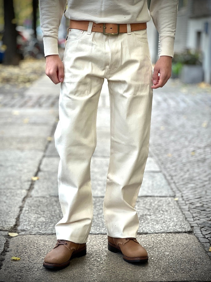 OLD CROW by Glad Hand & Co. - OLD RODDER - Selvedge Denim Pants -  Ivory